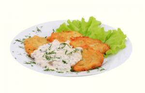 Драники с грибным соусом